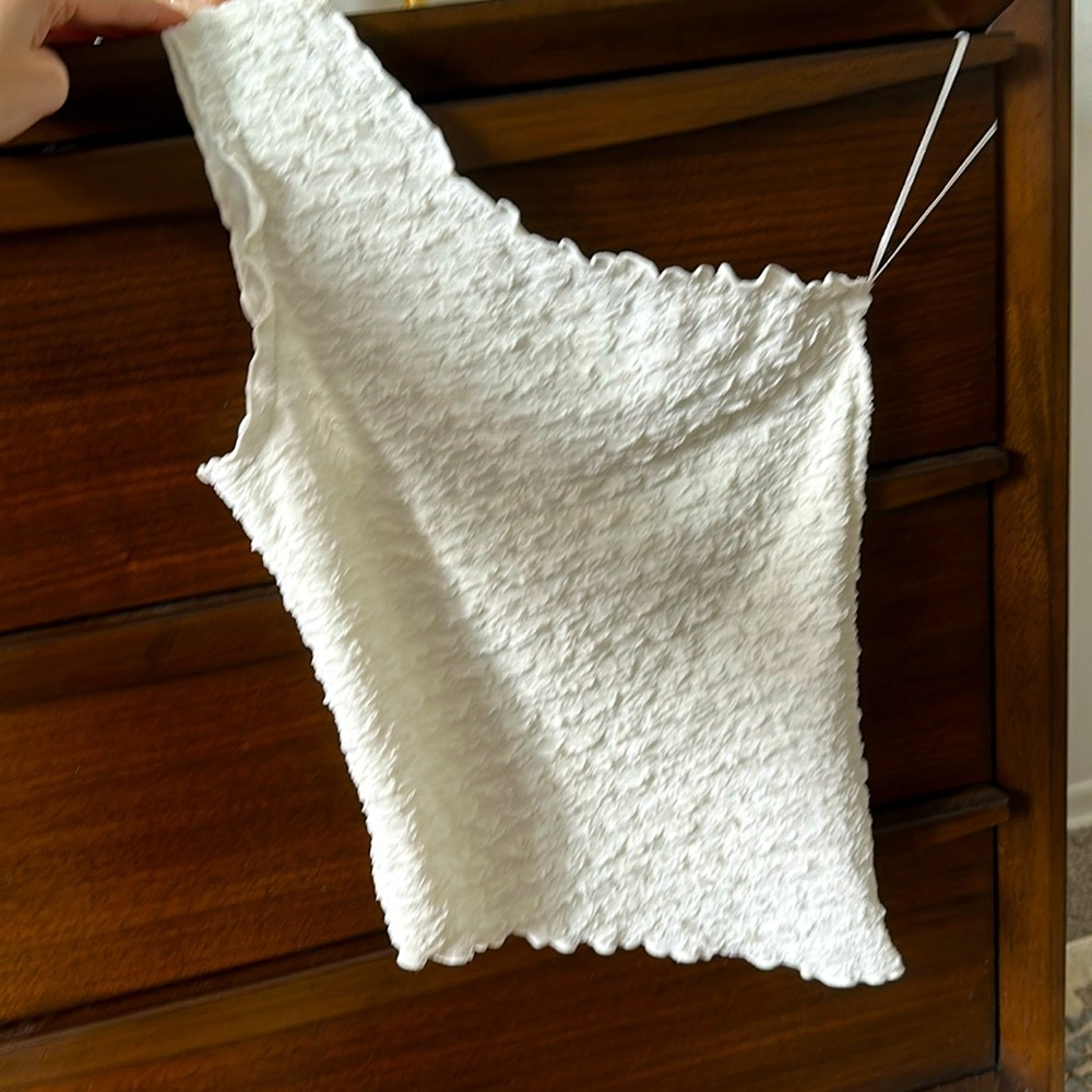 H&M y2k popcorn asymmetrical top